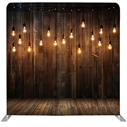 Holz mit Glühbirnen